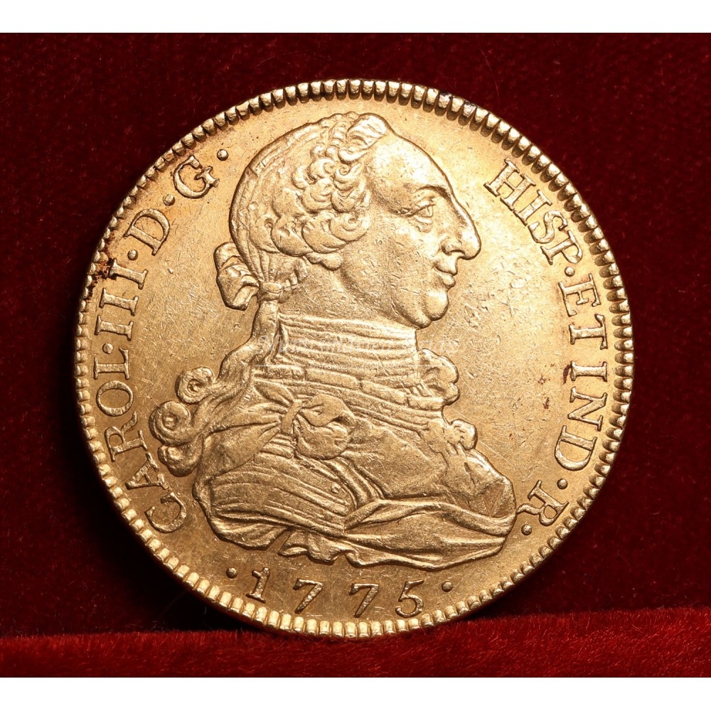 Carlos III. 8 escudos. 1775. Madrid. Ensayador: PJ. EBC