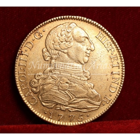 Carlos III. 8 escudos. 1775. Madrid. Ensayador: PJ. EBC