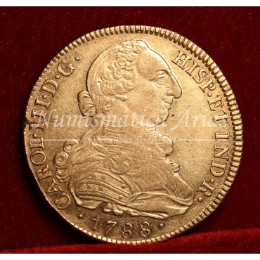 Carlos III. 8 escudos. 1788. Popayán. Ensayador: SF. EBC-