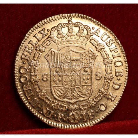 Fernando VII. 8 escudos. 1811. Popayán. Ensayador: JF. EBC.