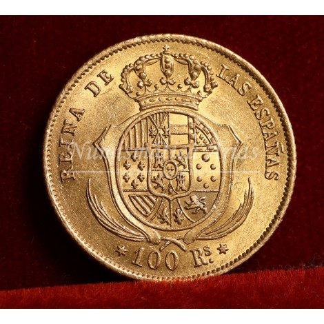 Isabel II. 100 reales. 1862. Madrid. EBC+