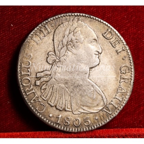 Carlos IV. 8 reales. 1803. México. Ensayador: FT. MBC+