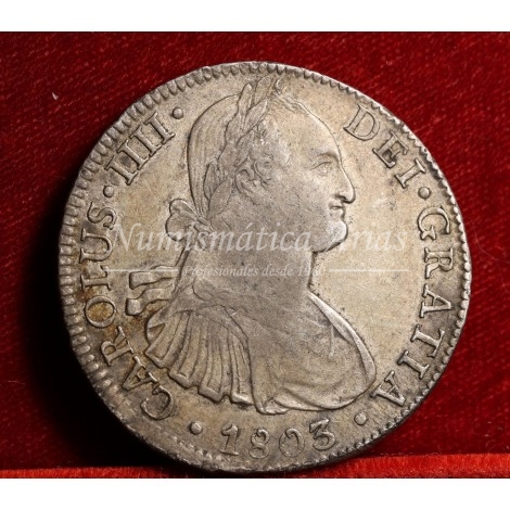 Carlos IV. 8 reales. 1803. México. Ensayador: FT. MBC+