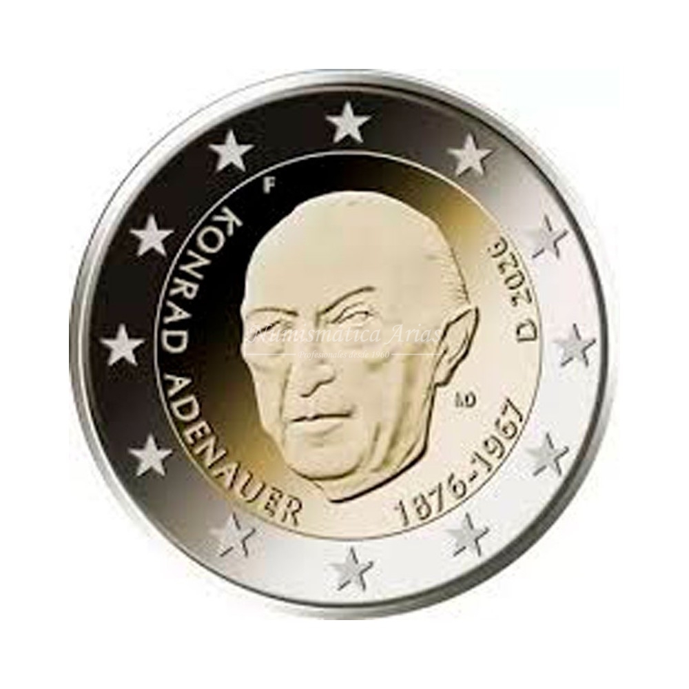 2€ 2026 Alemania - Konrad Adenauer (ceca suelta aleatoria)