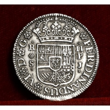 Fernando VI. 1754. 2 reales. Sevilla. Ensayador: PJ. EBC+