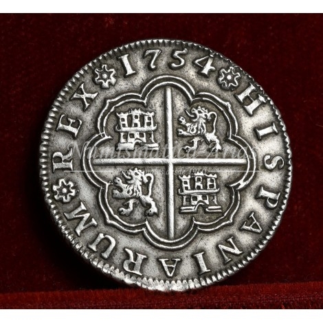 Fernando VI. 1754. 2 reales. Sevilla. Ensayador: PJ. EBC+