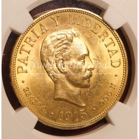 Cuba. 20 pesos. 1915. NGC MS62 (6435255-008)