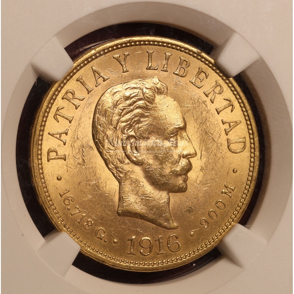 Cuba. 10 pesos. 1916. NGC MS61 (6916859-003)