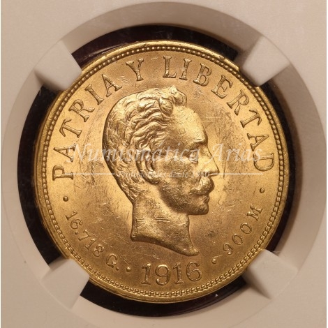 Cuba. 10 pesos. 1916. NGC MS61 (6916859-003)