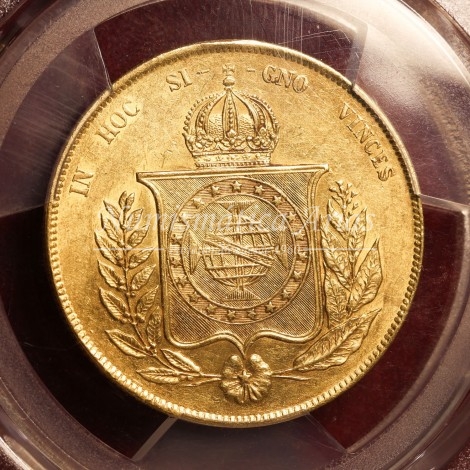 Brasil. 20000 reis. 1889. Pedro II. PCGS AU58 (229355.58/50607148).