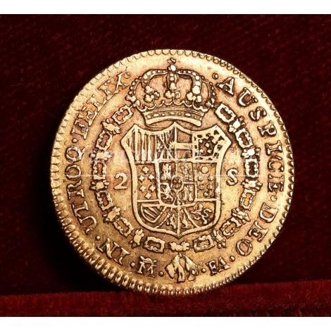 Carlos IV. 2 escudos. 1801. Madrid. Ensayador: FA. MBC+