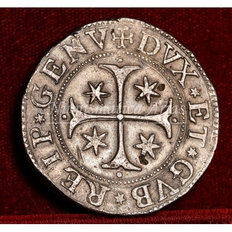 Génova. Escudo estrecho. 1717. MIR 294/74. Rarísimo (tan sólo 3 ejemplares conocidos).