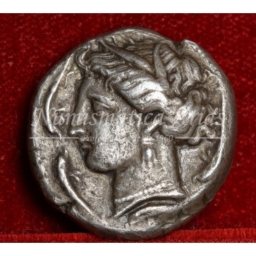 Sicilia. Emisiones sícula-púnicas. Tetradracma. s. IV a.C.