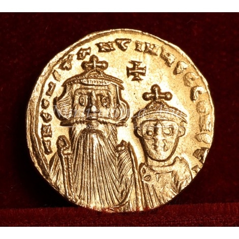 Constante II y Constantino IV (654-659 d.C.) Sólido. Constantinopla. S 959. EBC+