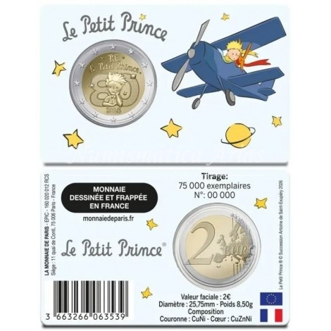 2€ 2026 Francia - El Principito (4 tarjetas)