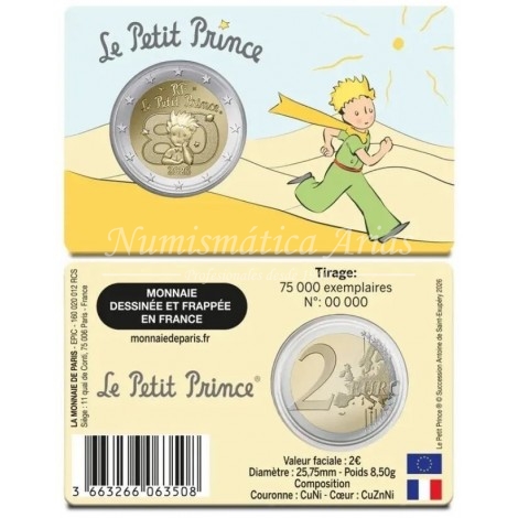 2€ 2026 Francia - El Principito (4 tarjetas)
