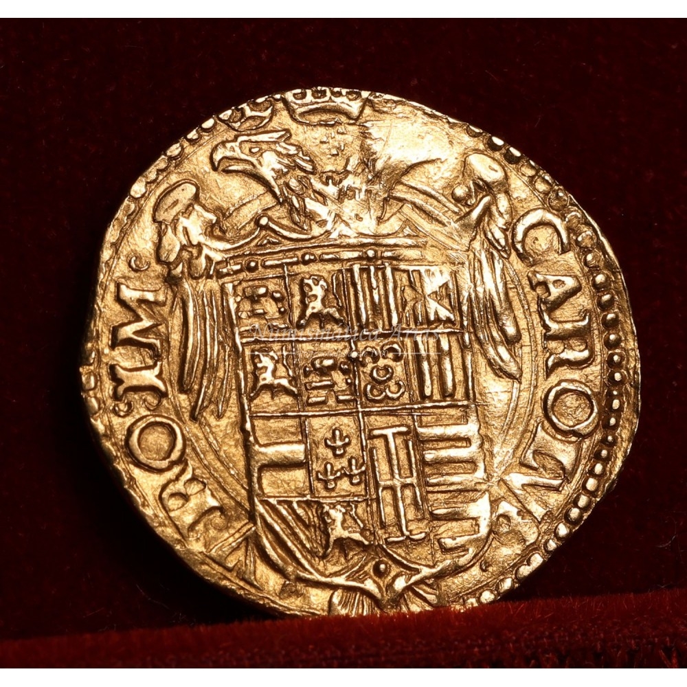 Carlos V. 1516-1556. Escudo de oro. Nápoles. EBC+