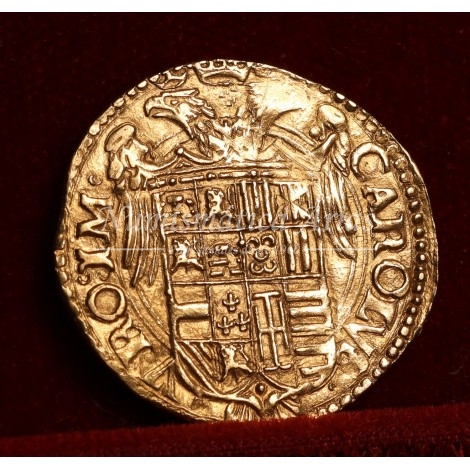 Carlos V. 1516-1556. Escudo de oro. Nápoles. EBC+
