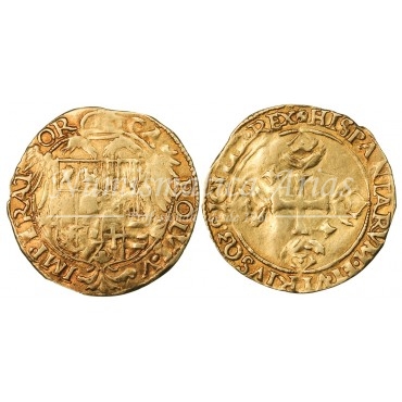 Carlos V. Escudo de oro. Barcelona. S/F. MBC+.