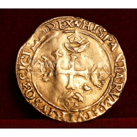 Carlos V. Escudo de oro. Barcelona. S/F. MBC+.