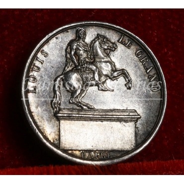 Francia. Medallet. Restauración de la estatua de Luis XIV.
