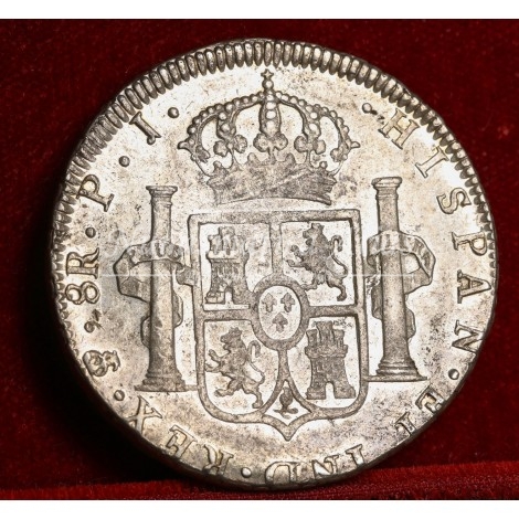 Carlos IV. 8 reales. 1808. Potosí. Ensayador. PJ. EBC-