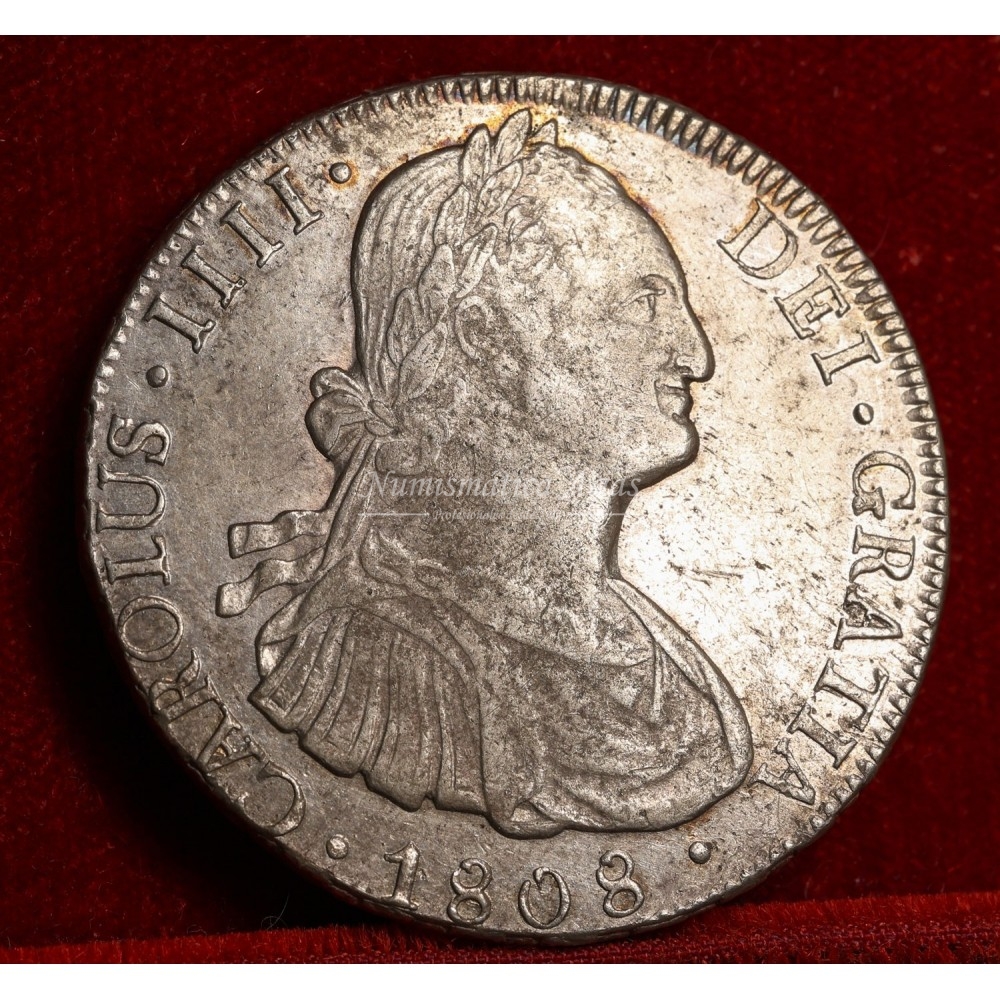 Carlos IV. 8 reales. 1808. Potosí. Ensayador. PJ. EBC-