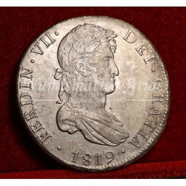 Fernando VII. 8 reales. 1819. Potosí. Ensayador: PJ. EBC+