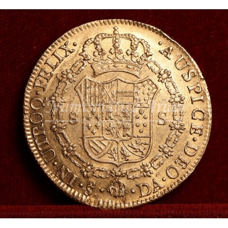Carlos IV. 8 escudos. 1797. Santiago. Ensayador: DA. EBC-