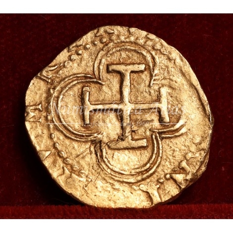 Felipe II. 1 escudo. 1556/1598. Sevilla. Ensayador: P tumbada. MBC