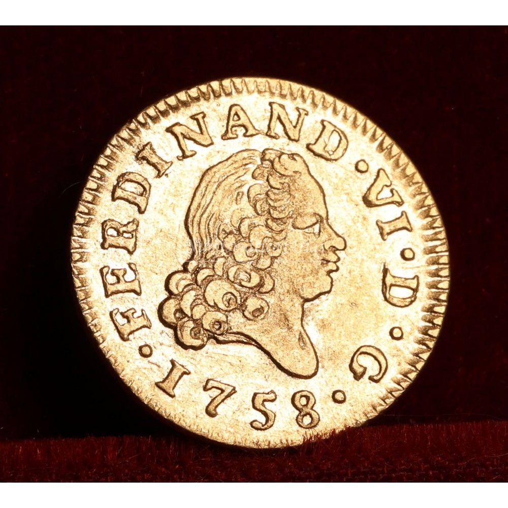 Fernando VI. 1/2 escudo. 1758. Madrid. Ensayador: JB. EBC+.