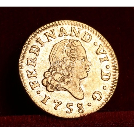 Fernando VI. 1/2 escudo. 1758. Madrid. Ensayador: JB. EBC+.
