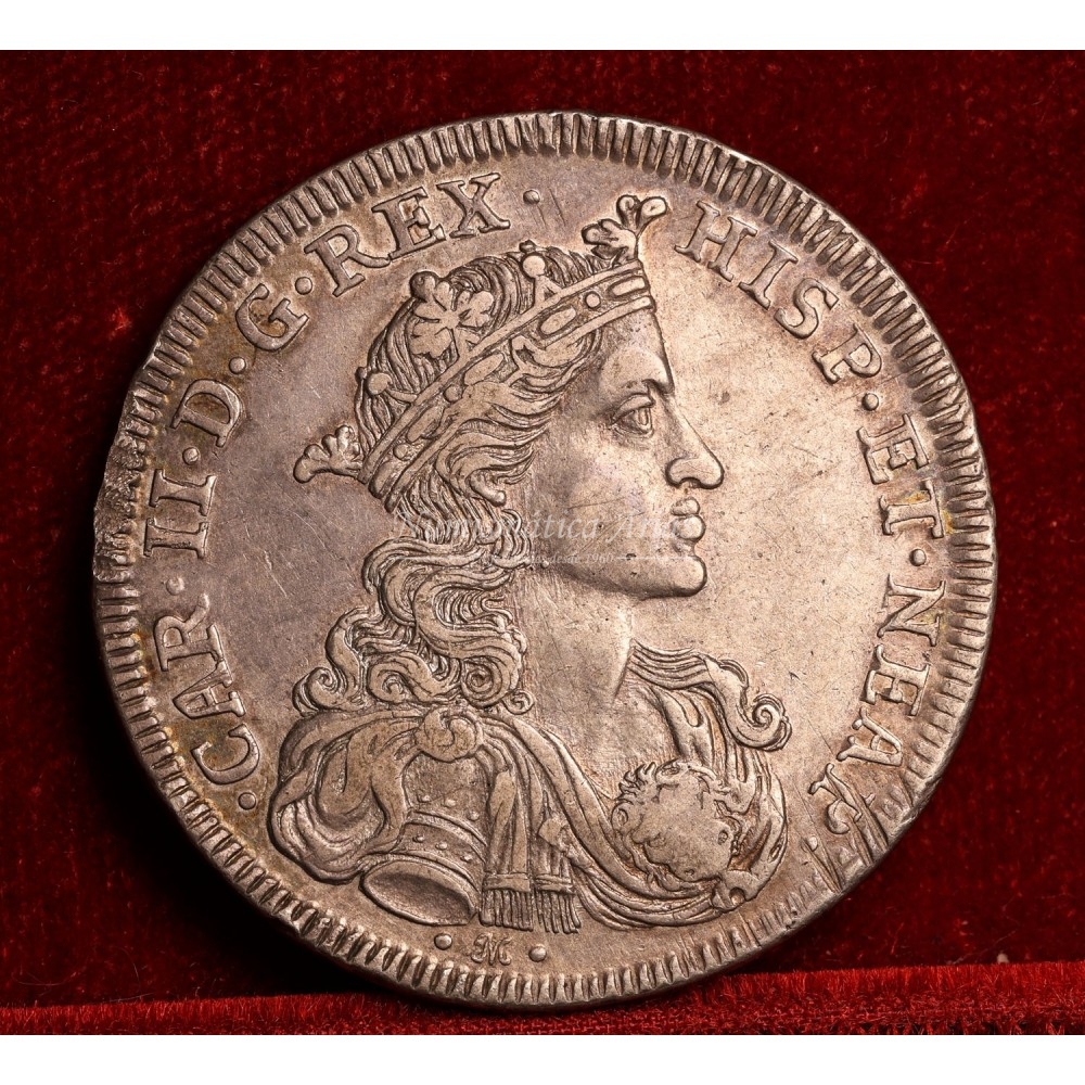 Carlos II. Ducado de 100 granas. 1693. Nápoles. Ensayador: AG A. EBC+.