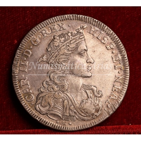 Carlos II. Ducado de 100 granas. 1693. Nápoles. Ensayador: AG A. EBC+.